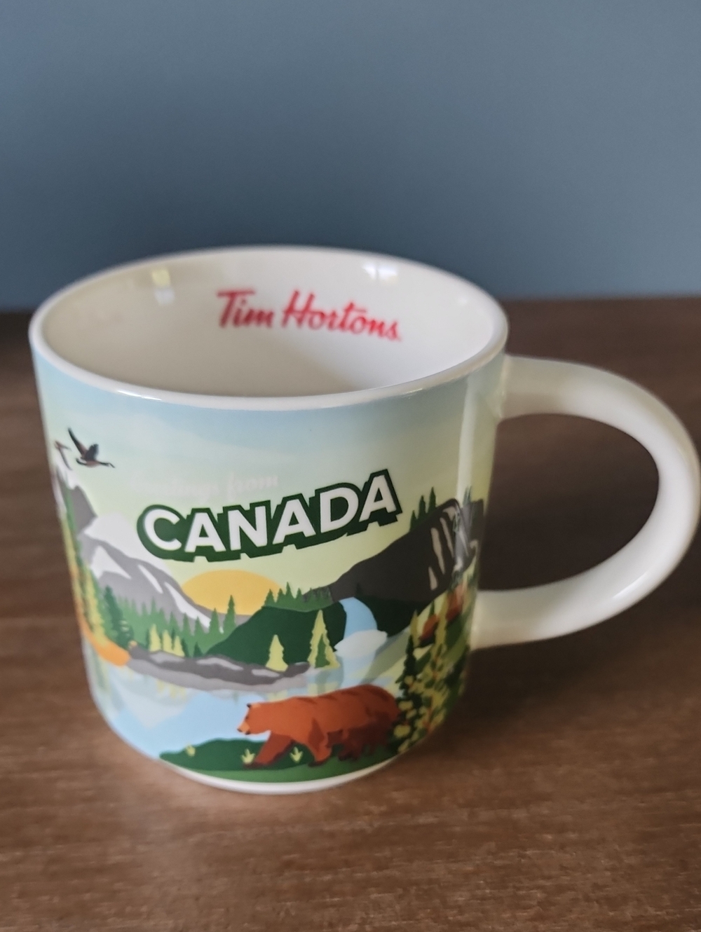 Tim Hortons Canada Scenic Ceramic Mug - Green Landscape